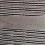 0.8 mm holes, 0.8 mm spacing, staggered arrangement