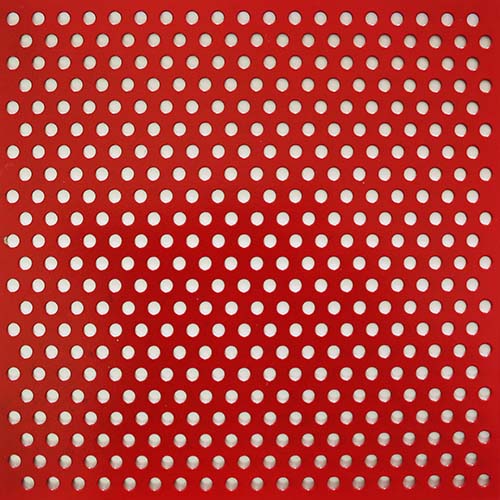 5-hole, 4-spacing, red staggered round-hole perforated plate