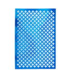 Blue cross-hole perforated plate on a white background