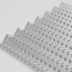 Diamond-shaped perforated plate – detailed side view