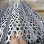 Hexagonal Perforated Irregular-Shaped Decorative Mesh – Front View