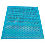 Light blue oblong holes, staggered arrangement