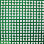 Twelve holes, three spacing, green, straight arrangement.